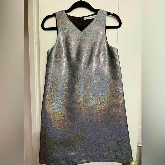 &Other Stories Holographic A Line Shift Dress - Size 4 - Picture 3 of 4